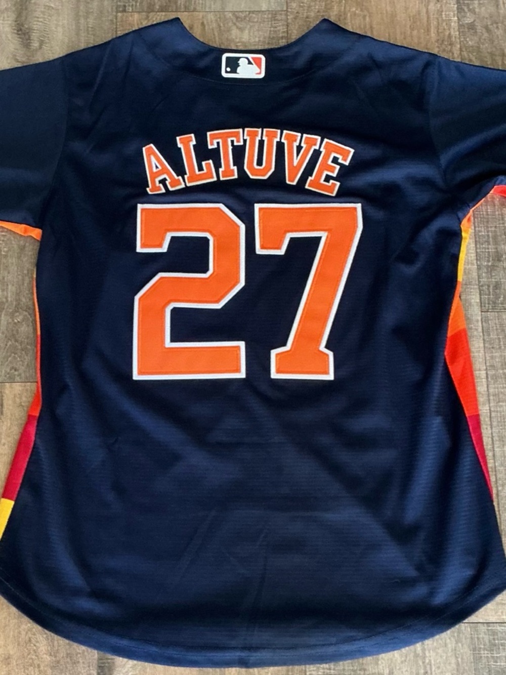 Nike Kids Houston Astros Altuve #27 Navy Button-Up Baseball Jersey